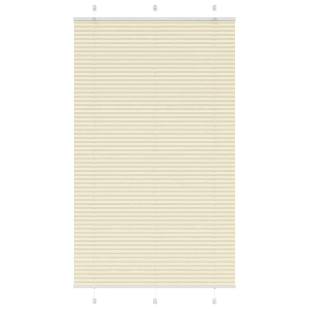 Produktbild för Plisserad persienn cremefärgad 120x200 cm tyg bredd 119,4cm