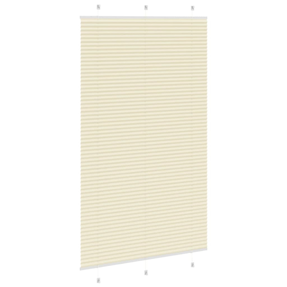 Produktbild för Plisserad persienn cremefärgad 120x200 cm tyg bredd 119,4cm