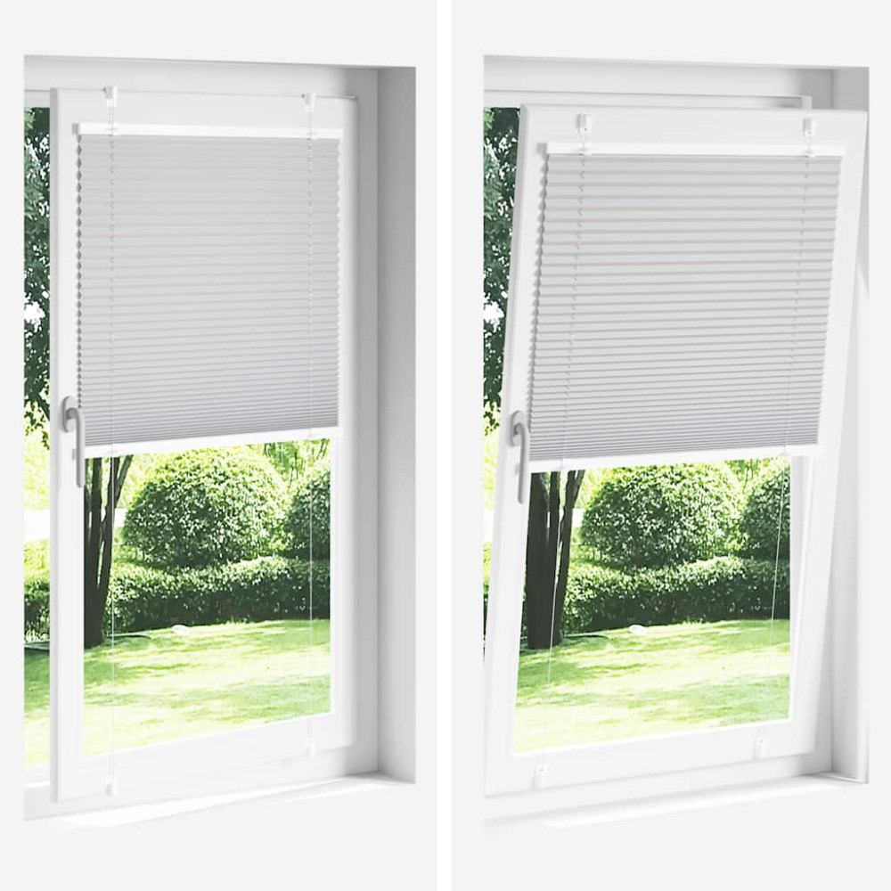 Produktbild för Plisserad persienn ljusgrå 45x100cm tyg bredd 44,4cm polyester