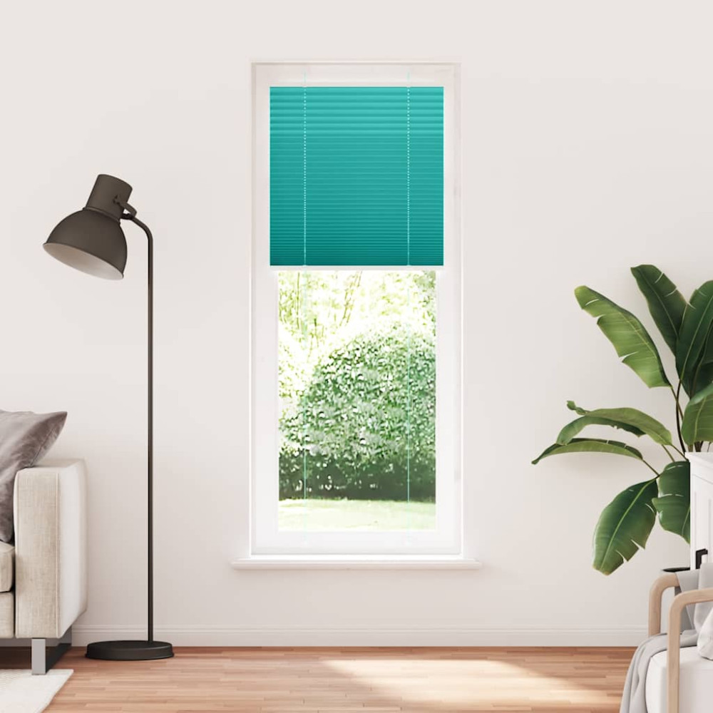 Produktbild för Plisserad persienn bensingrön 75x200 cm tyg bredd 74,4cm
