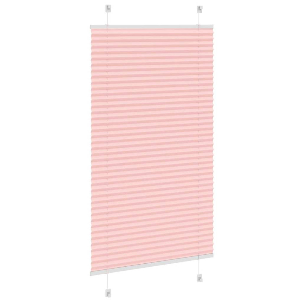 Produktbild för Plisserad persienn rosa 80x100 cm tyg bredd 79,4 cm polyester