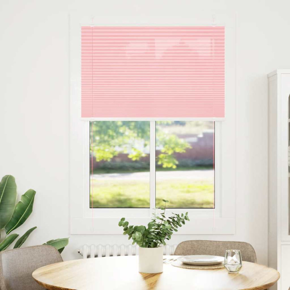 Produktbild för Plisserad persienn rosa 90x100 cm tyg bredd 89,4 cm polyester