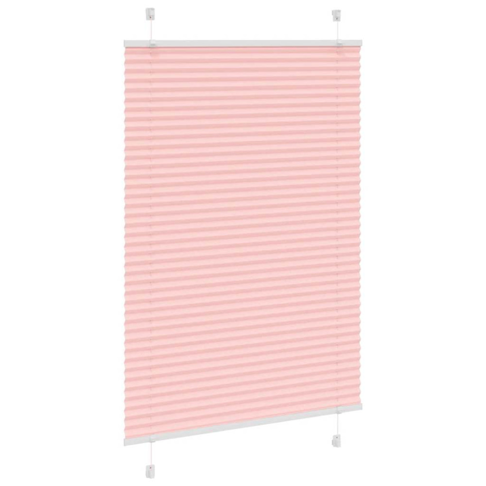 Produktbild för Plisserad persienn rosa 90x100 cm tyg bredd 89,4 cm polyester