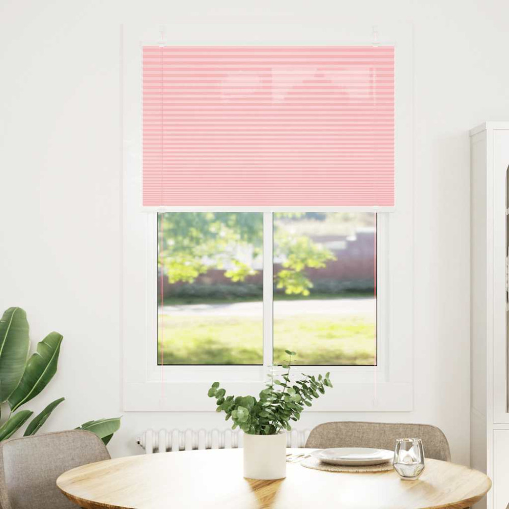 Produktbild för Plisserad persienn rosa 100x100 cm tyg bredd 99,4 cm polyester