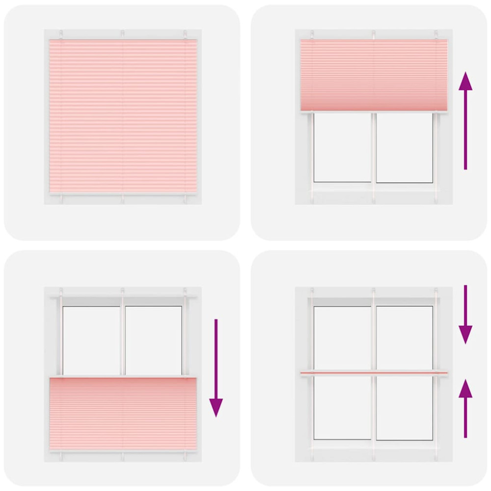 Produktbild för Plisserad persienn rosa 115x100 cm tyg bredd 114,4cm polyester