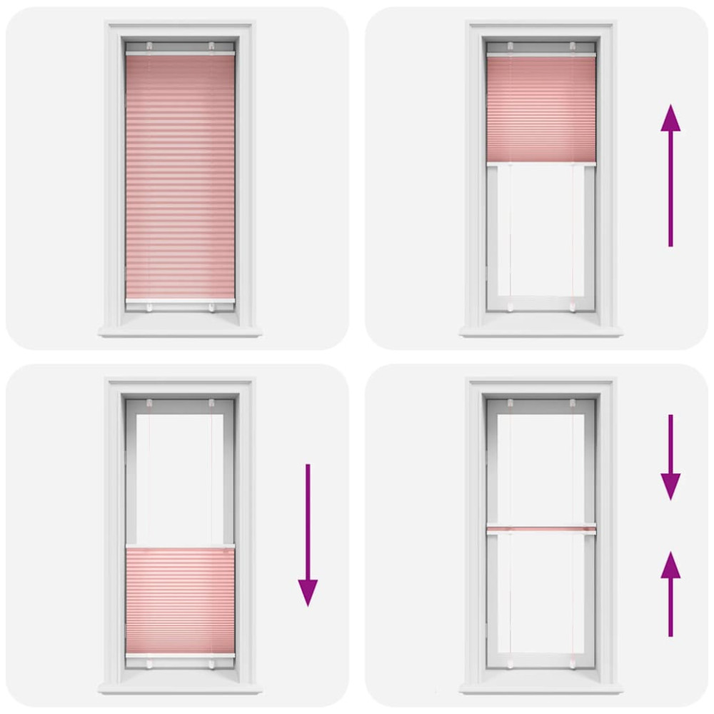 Produktbild för Plisserad persienn rosa 55x150cm tyg bredd 54,4cm polyester