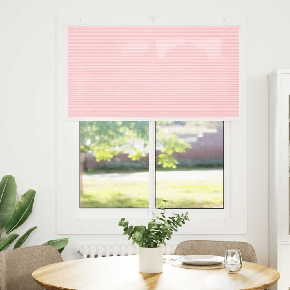 Produktbild för Plisserad persienn rosa 105x150 cm tyg bredd 104,4cm polyester