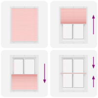 Produktbild för Plisserad persienn rosa 105x150 cm tyg bredd 104,4cm polyester