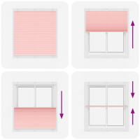 Produktbild för Plisserad persienn rosa 120x150 cm tyg bredd 119,4cm polyester
