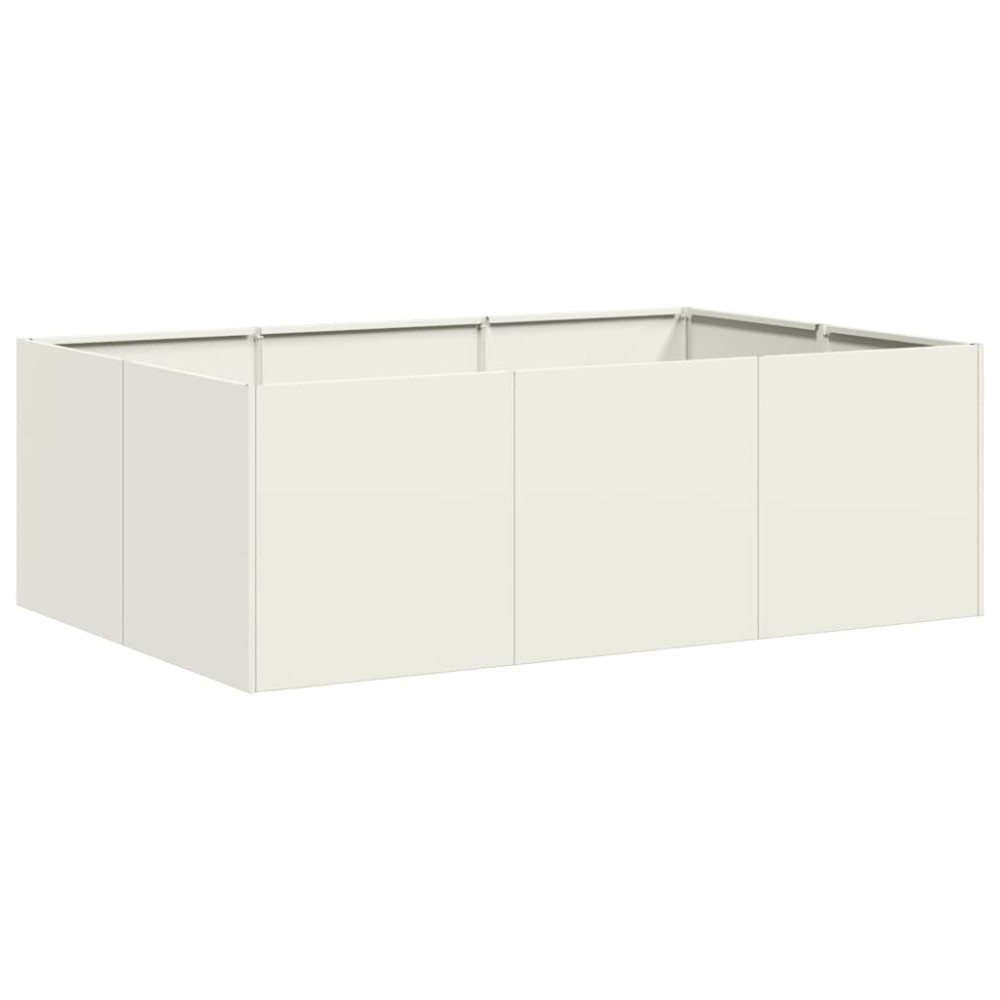 Produktbild för Planteringskärl vit 120x80x40 cm stål