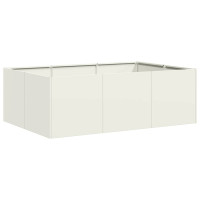 Produktbild för Planteringskärl vit 120x80x40 cm stål
