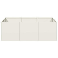 Produktbild för Planteringskärl vit 120x80x40 cm stål