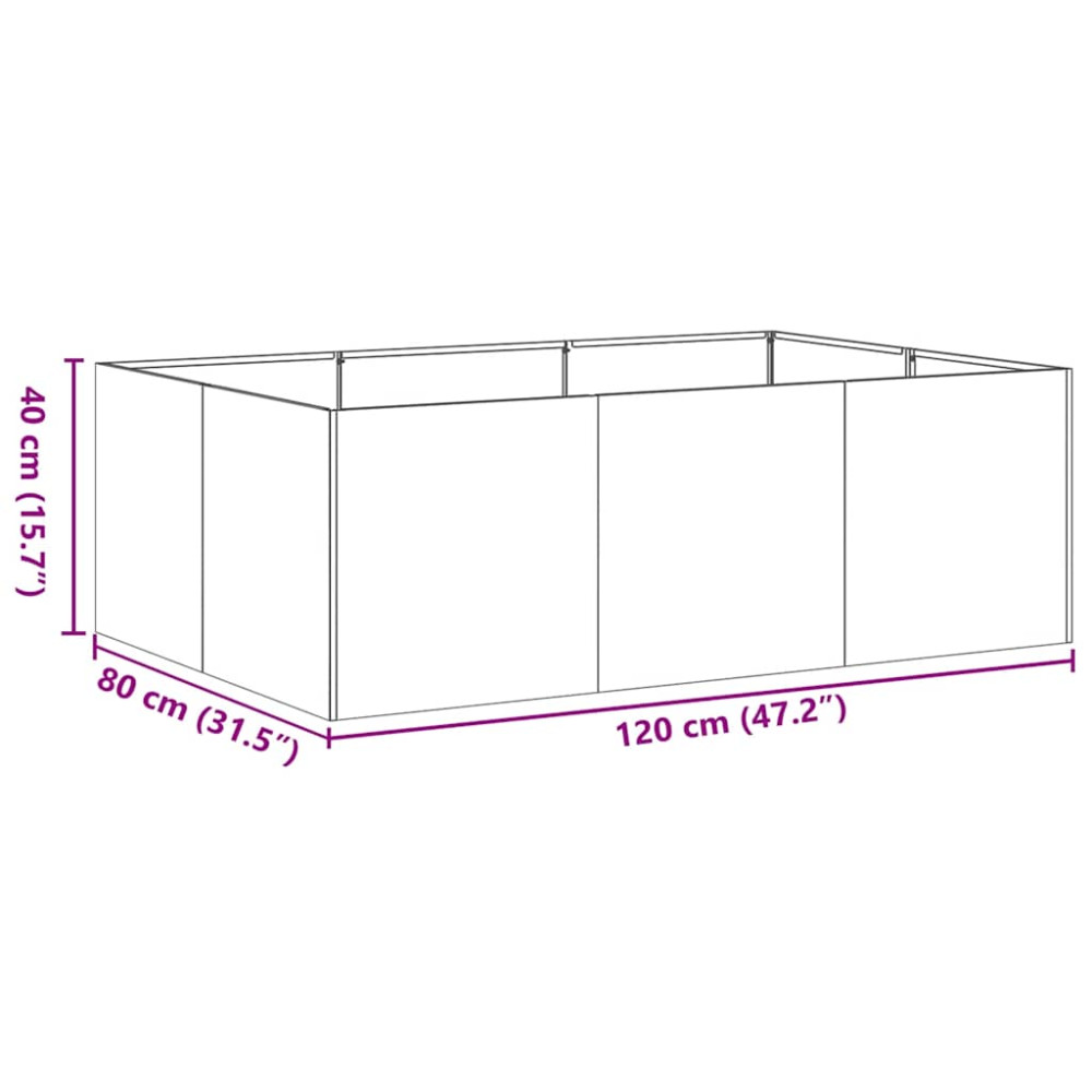 Produktbild för Planteringskärl vit 120x80x40 cm stål