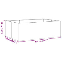 Produktbild för Planteringskärl vit 120x80x40 cm stål