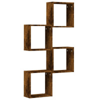 Produktbild för Väggkubhyllor 4 st rökt ek 30x15x30 cm