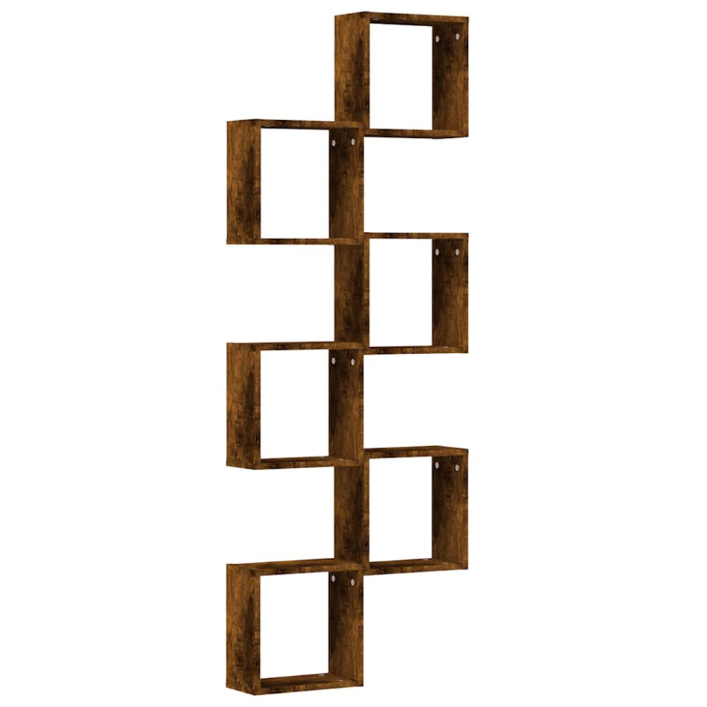 Produktbild för Väggkubhyllor 6 st rökt ek 30x15x30 cm