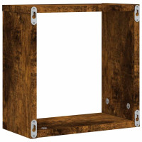 Produktbild för Väggkubhyllor 6 st rökt ek 30x15x30 cm