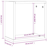 Produktbild för Väggkubhyllor 2 st brun ek 30x15x30 cm
