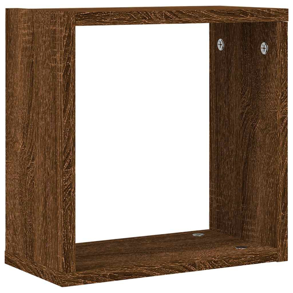 Produktbild för Väggkubhyllor 2 st brun ek 30x15x30 cm