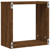 Produktbild för Väggkubhyllor 2 st brun ek 30x15x30 cm
