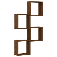 Produktbild för Vägghyllor Cube 4 st brun ek 30x15x30 cm