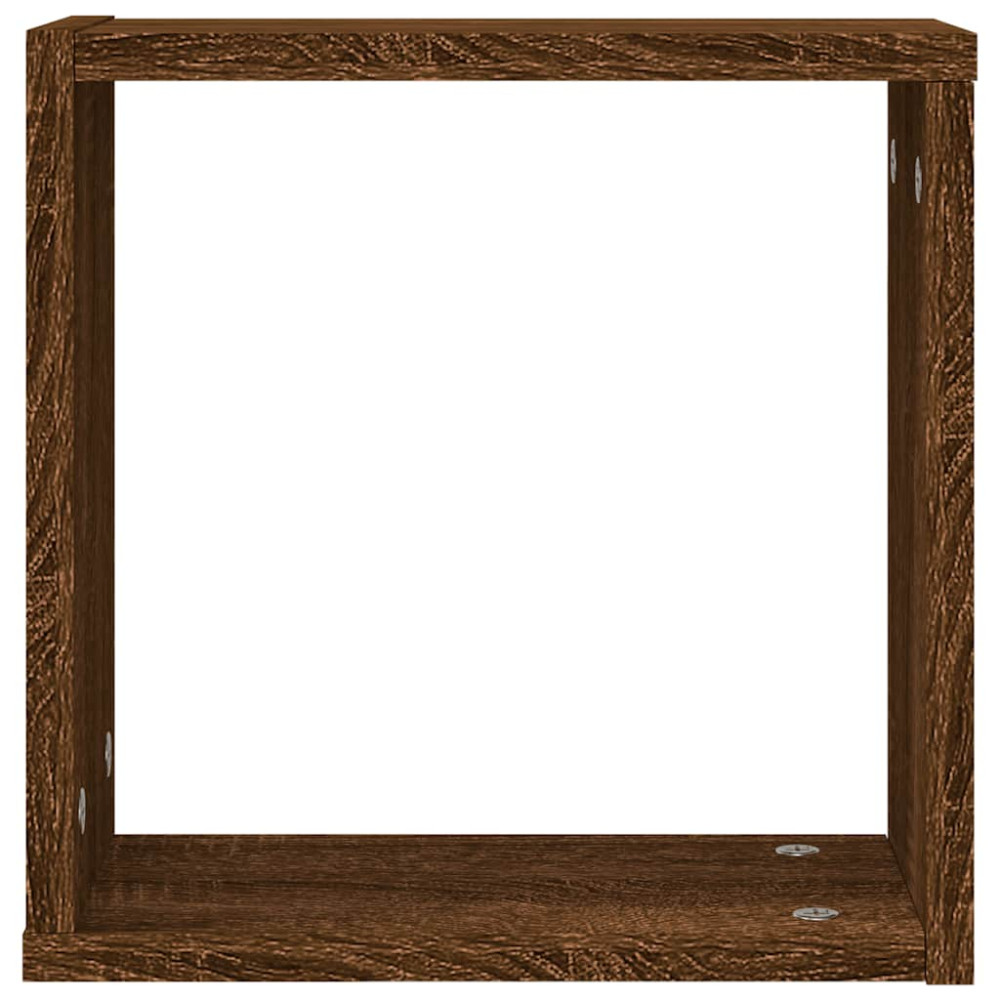 Produktbild för Vägghyllor Cube 4 st brun ek 30x15x30 cm