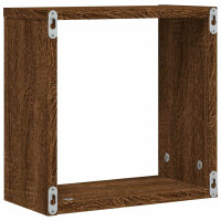 Produktbild för Vägghyllor Cube 4 st brun ek 30x15x30 cm