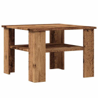 Produktbild för Soffbord gammalt trä 60x60x42 cm konstruerat trä