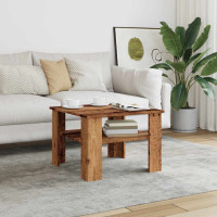 Produktbild för Soffbord gammalt trä 60x60x42 cm konstruerat trä