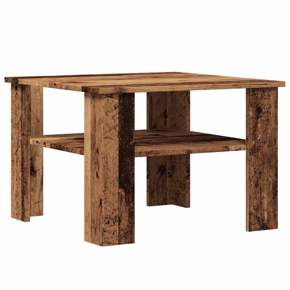 Produktbild för Soffbord gammalt trä 60x60x42 cm konstruerat trä