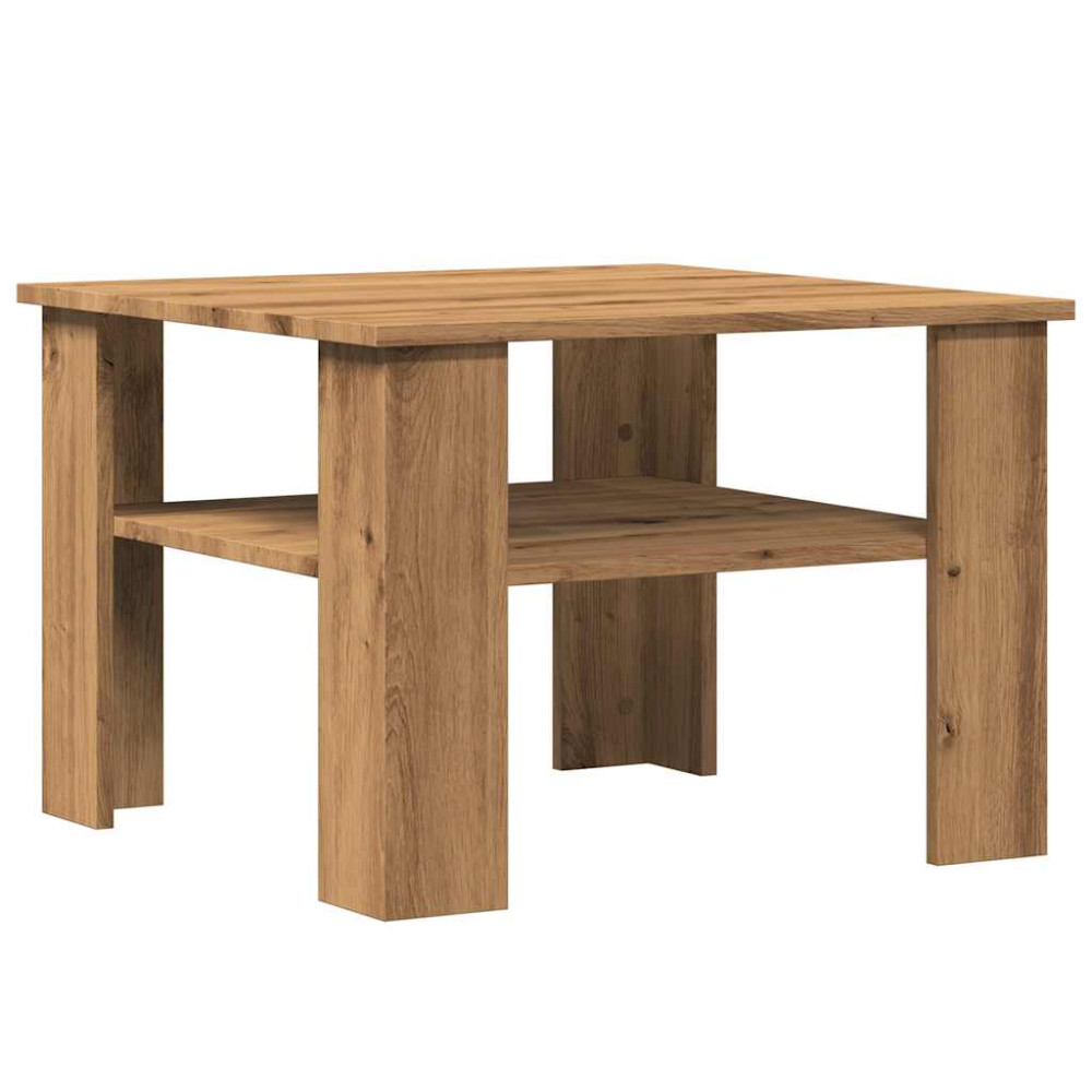 Produktbild för Soffbord hantverksmässig ek 60x60x42 cm konstruerat trä
