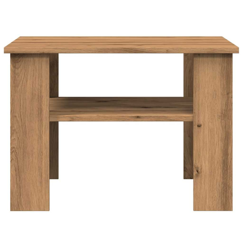 Produktbild för Soffbord hantverksmässig ek 60x60x42 cm konstruerat trä