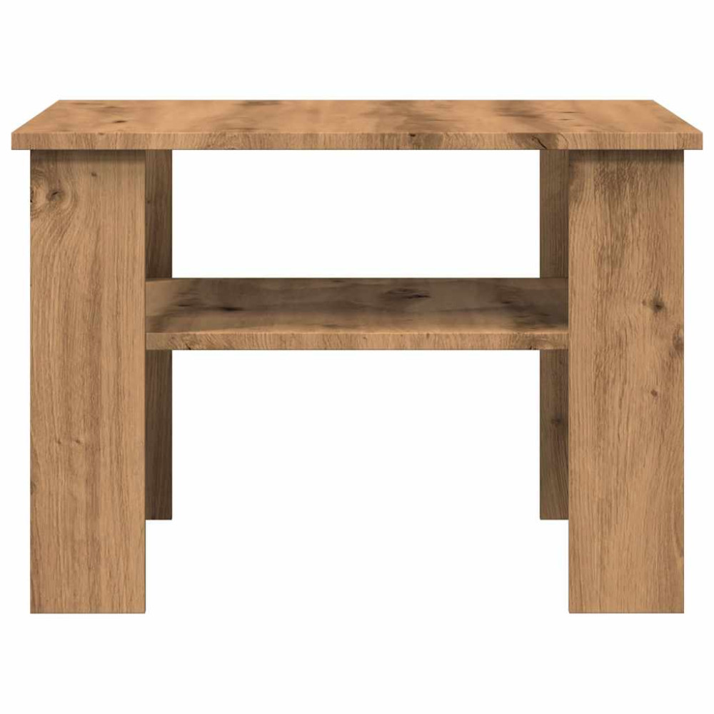 Produktbild för Soffbord hantverksmässig ek 60x60x42 cm konstruerat trä