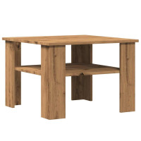 Produktbild för Soffbord hantverksmässig ek 60x60x42 cm konstruerat trä