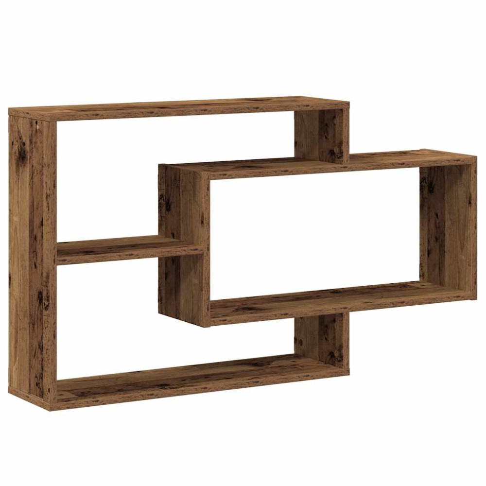 Produktbild för Vägghylla gammalt trä 104x20x58,5 cm konstruerat trä