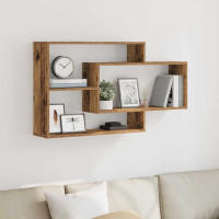 Produktbild för Vägghylla gammalt trä 104x20x58,5 cm konstruerat trä