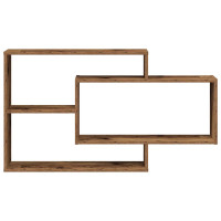 Produktbild för Vägghylla gammalt trä 104x20x58,5 cm konstruerat trä