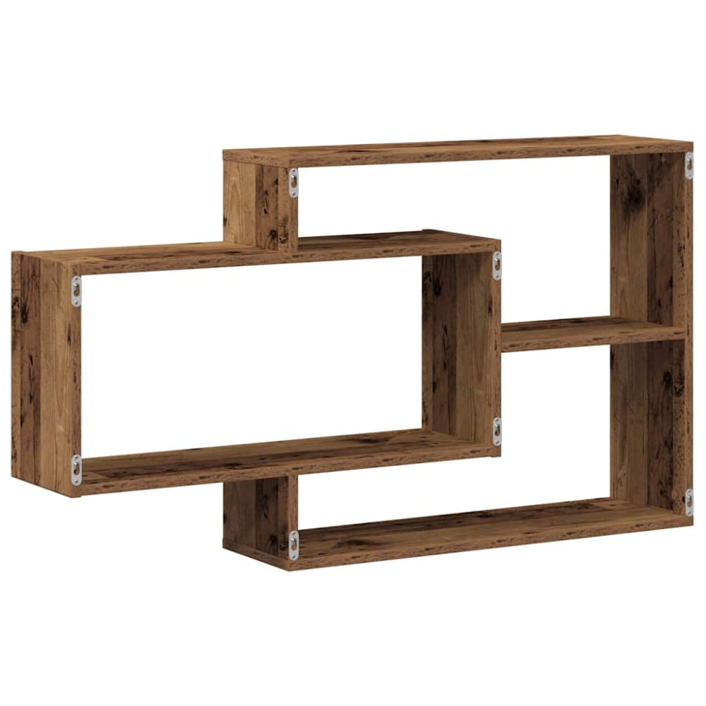 Produktbild för Vägghylla gammalt trä 104x20x58,5 cm konstruerat trä