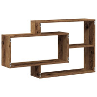 Produktbild för Vägghylla gammalt trä 104x20x58,5 cm konstruerat trä