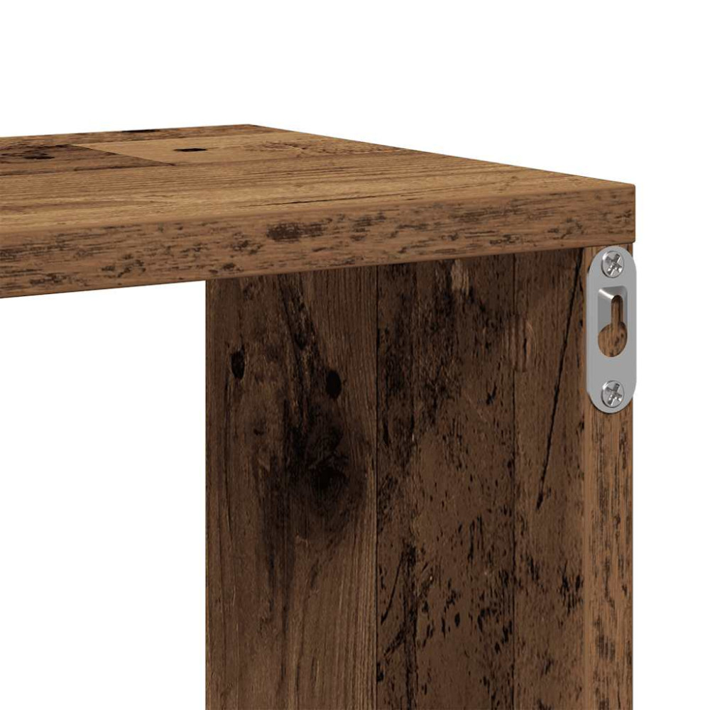 Produktbild för Vägghylla gammalt trä 104x20x58,5 cm konstruerat trä