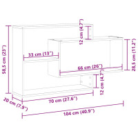 Produktbild för Vägghylla gammalt trä 104x20x58,5 cm konstruerat trä