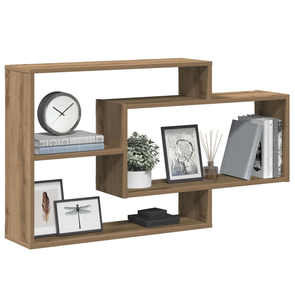 Produktbild för Vägghylla hantverksmässig ek 104x20x58,5 cm konstruerat trä