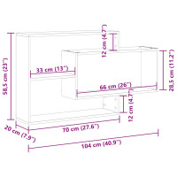 Produktbild för Vägghylla hantverksmässig ek 104x20x58,5 cm konstruerat trä