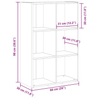 Produktbild för Bokskåp/skänk gammalt trä 66x30x98 cm konstruerat trä