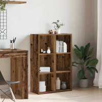 Produktbild för Bokskåp/skänk gammalt trä 66x30x98 cm konstruerat trä