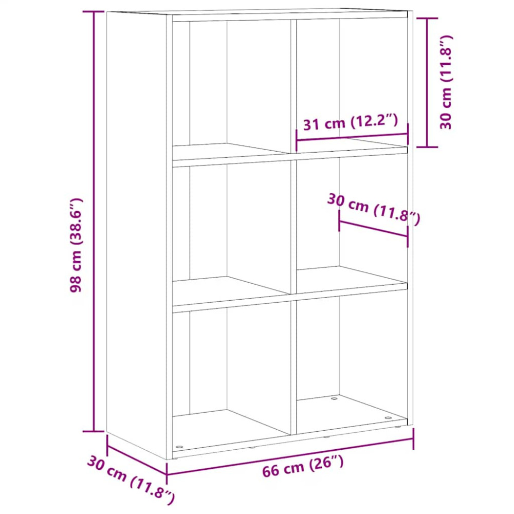 Produktbild för Bokskåp/skänk hantverksmässig ek 66x30x98 cm konstruerat trä