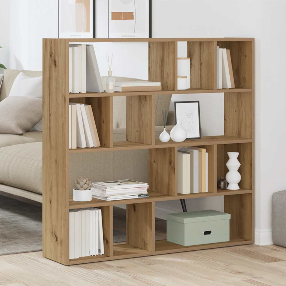 Produktbild för Bokhylla/rumsavdelare hantverksmässig ek 105x24x102 cm