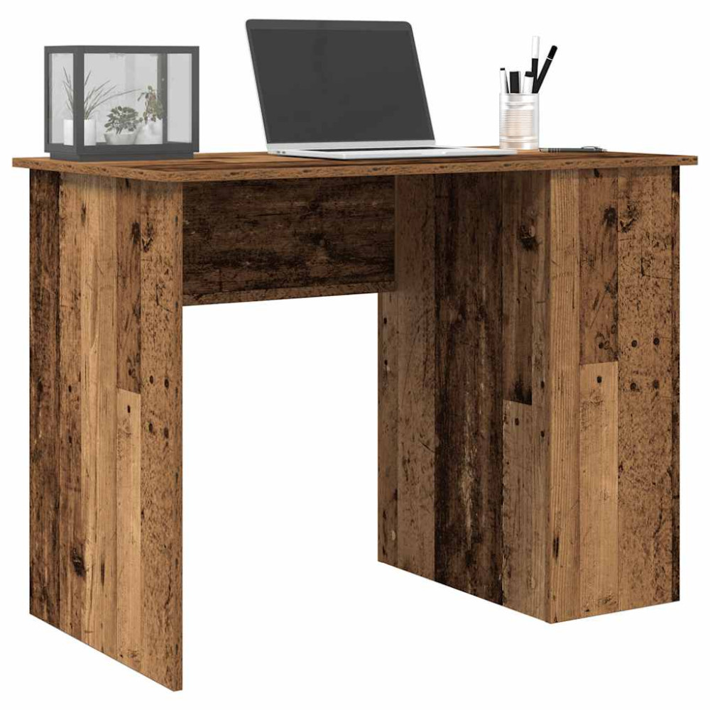 Produktbild för Skrivbord gammalt trä 100x55x75 cm konstruerat trä
