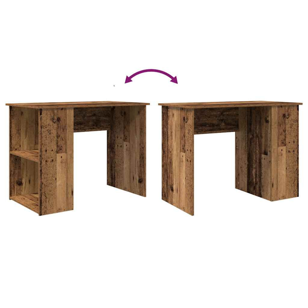 Produktbild för Skrivbord gammalt trä 100x55x75 cm konstruerat trä