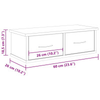 Produktbild för Väggskåp hantverksmässig ek 60x26x18,5 cm konstruerat trä